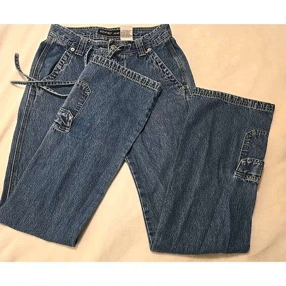 REVOLT Jeans Co. Women's 3 Cargo Denim Streetwear Y2K Utility Skater Distressed - Picture 5 of 13